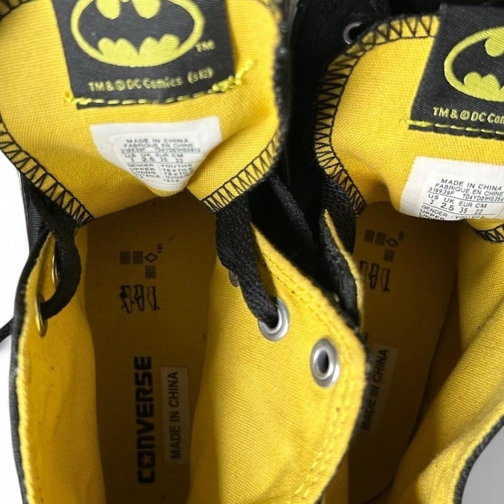 RARE! DC Batman 75th Anniversary Converse Chucks All Stars Youth Sz 3 –Like New - Picture 6 of 9